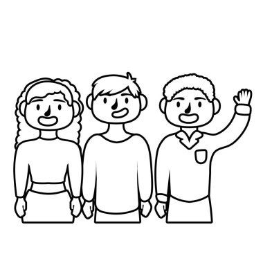 Gençler karakterlerin çizgi simgesini avatarlar