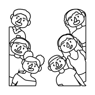 Gençler karakterlerin çizgi simgesini avatarlar