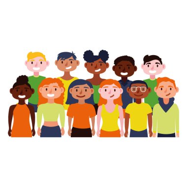 Genç ırklar arası insanlar karakterleri avatarlar