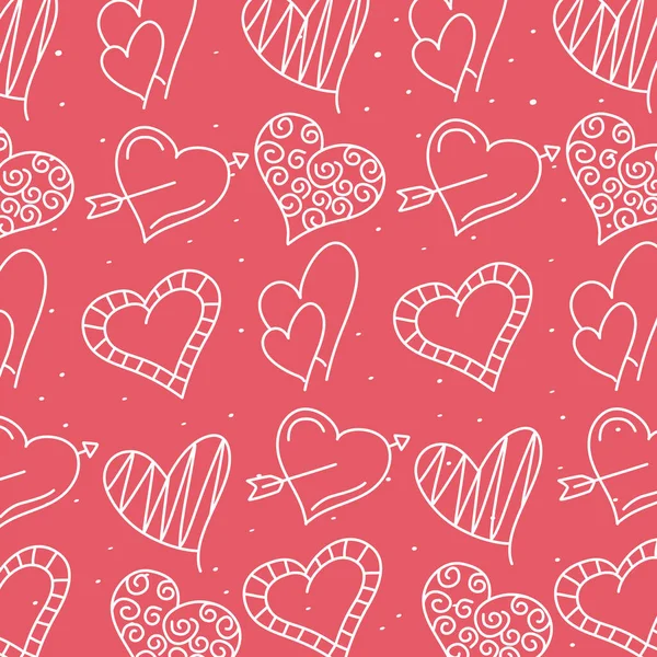 Bundle of hearts love line style pattern — Stockvector