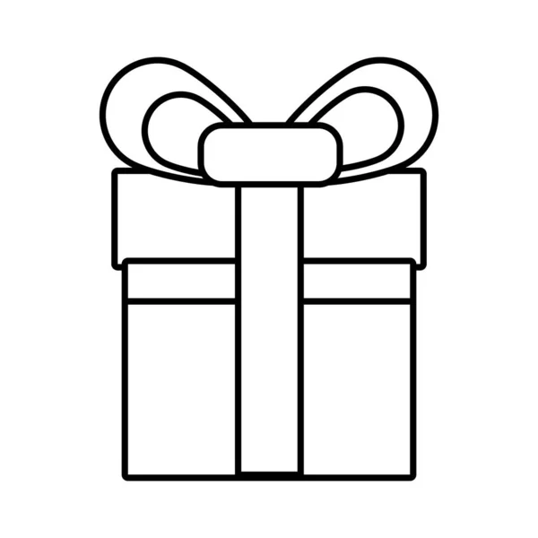 Boldog karácsonyt ajándék vonal stílus ikon — Stock Vector