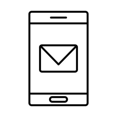 Zarf satır biçimi simgesine sahip akıllı telefon aygıtı