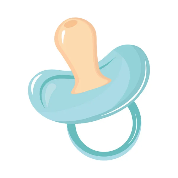 Pacifier baby flat style icon — Stock Vector