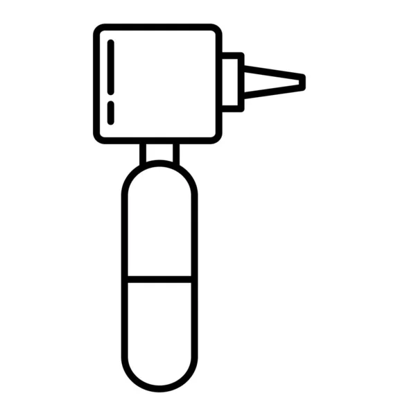 Otoscopio dispositivo torcia icona stile linea medica — Vettoriale Stock