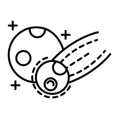 Ay çizgisi simgesiyle uçan göktaşı