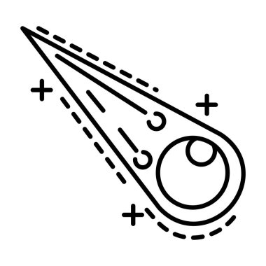 Alev çizgisi simgesiyle uçan göktaşı