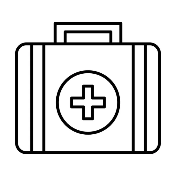 Medical kit with cross symbol line style icon — Stock Vector