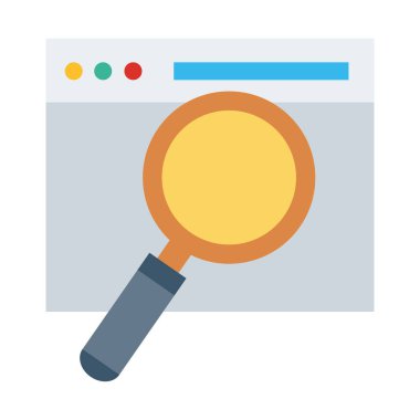 Web sayfası şablonu düz biçim simgesi ile büyüteç ara