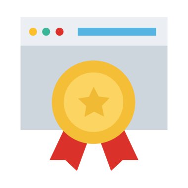 Madalya düz biçim simgesiyle web sayfası şablonu