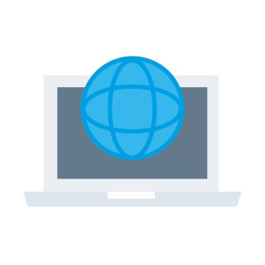 dizüstü bilgisayar biçimi simgesine sahip küre tarayıcısı