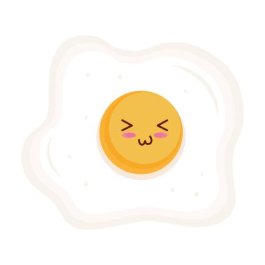 Kızarmış kiut yemek kawaii karakteri.