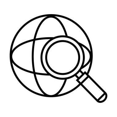 Küre tarayıcı çizgisi simgesiyle büyüteç ara