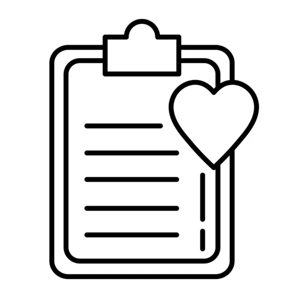 Srdeční kardiologie s ikonou typu checklist line — Stockový vektor