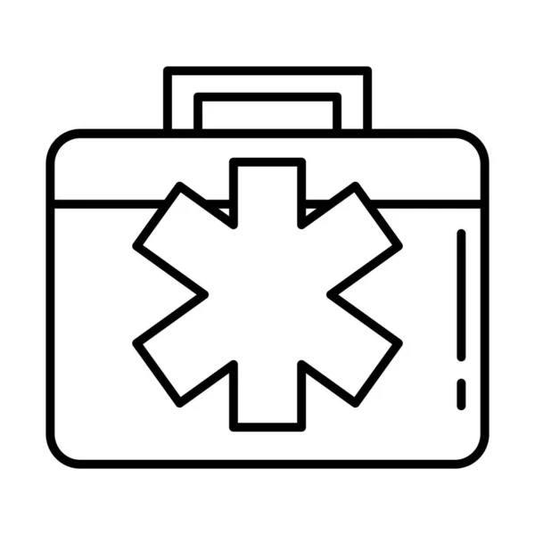 Medical kit with cross line style — Stock Vector