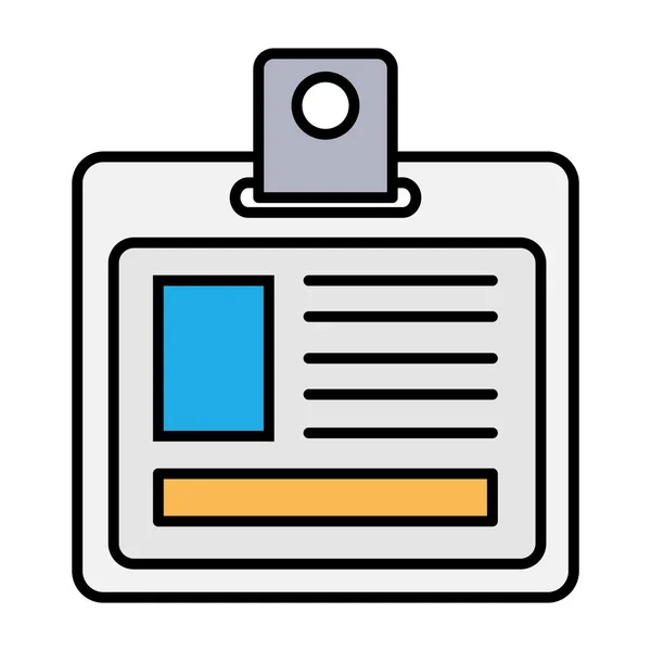 Badge ID Dokumentzeile und Füllen Stil-Symbol — Stockvektor
