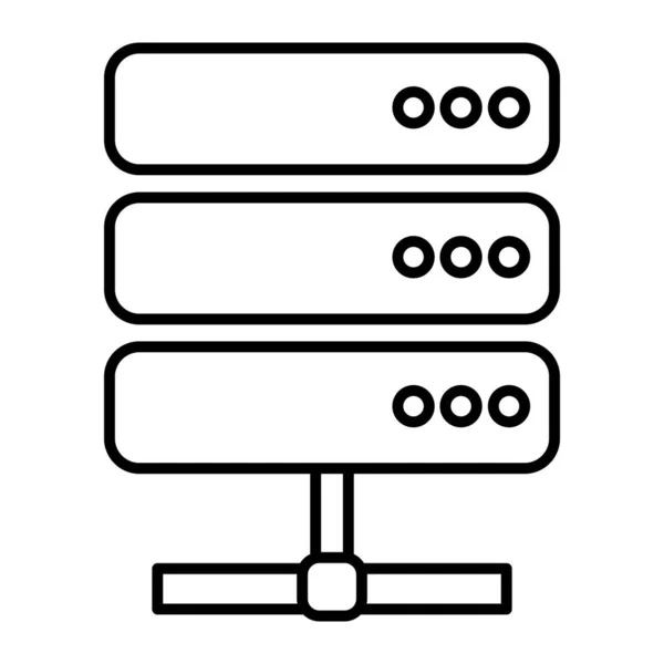 Ícone de estilo de linha de servidor de data center — Vetor de Stock