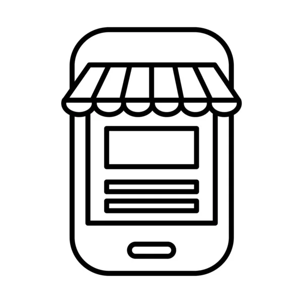 Smartphone s ikonou ve stylu slunečníku — Stockový vektor