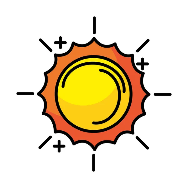 Sonne Linie und füllen Stil-Symbol — Stockvektor