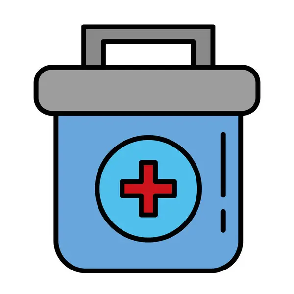 Medical kit with cross line and fill style icon — Stock Vector