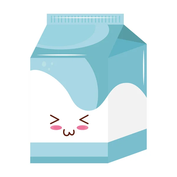 Caixa de leite kiut comida caráter kawaii —  Vetores de Stock