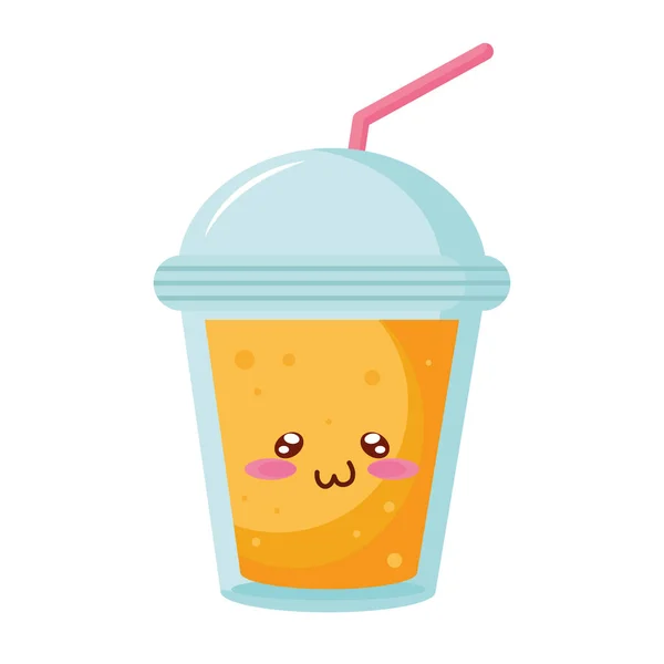 Oranje juice kiut food kawaii character — 스톡 벡터
