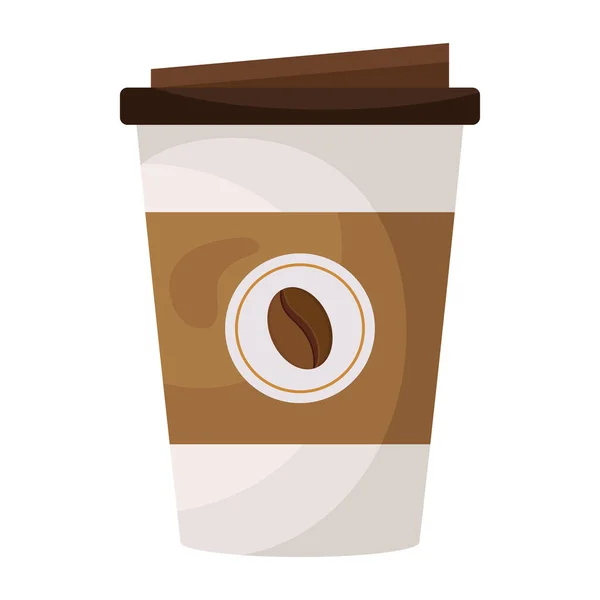 Café contenedor de plástico icono de estilo plano — Vector de stock