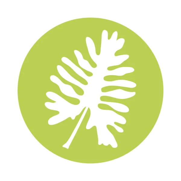 Feuille tropicale silhouette de palmier icône de style — Image vectorielle
