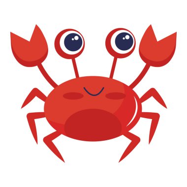 Sevimli küçük yengeç hayvan Kawaii karakteri