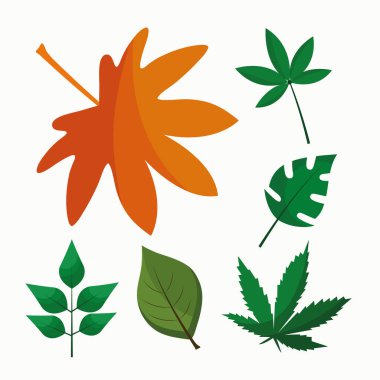 Dokuz yaprak demeti düz ekili simgeler