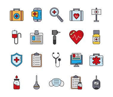 20 doktor malzeme satırından oluşan paket ve biçim kümesi simgelerini doldur