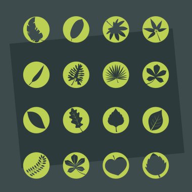 onaltı yaprak demeti bitkiler siluet tarzı simgeler