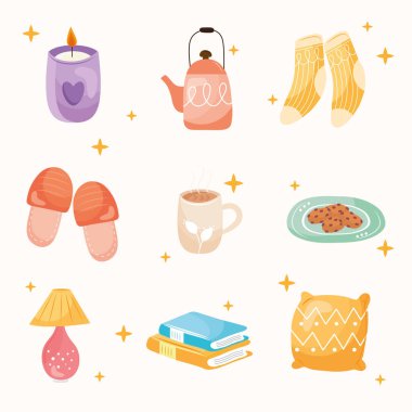 Dokuz hygge biçim simgelerinden oluşan demet