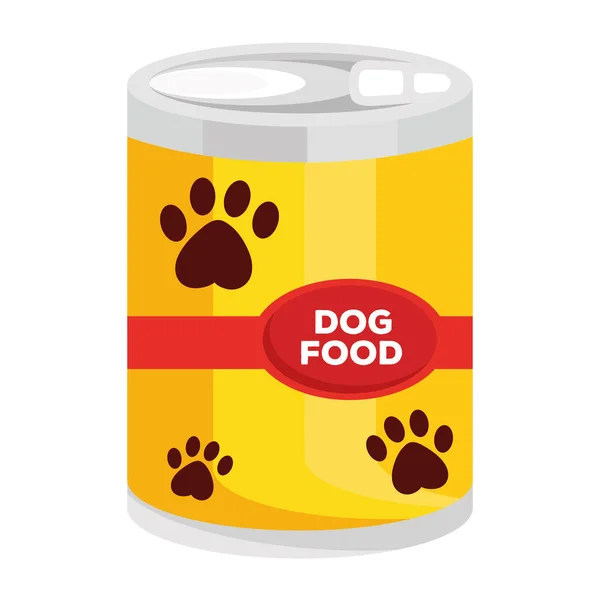 Dog food canned pet shop isolated icon — Stock Vector