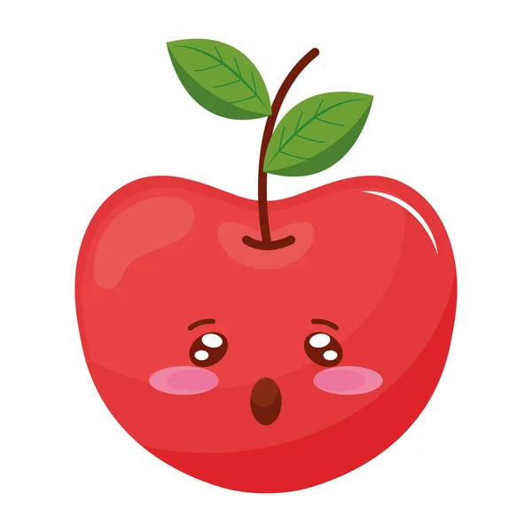 Pomme kiut nourriture kawaii caractère — Image vectorielle