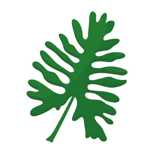 Feuille tropicale palmier icône de style plat — Image vectorielle