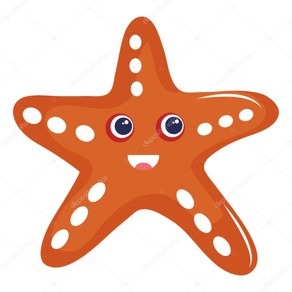 cute little starfish animal kawaii character