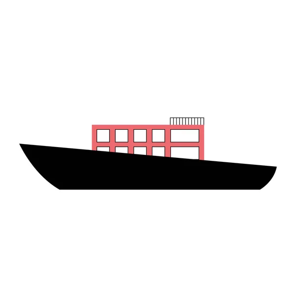 Loď Cruice loď izolované ikony — Stockový vektor