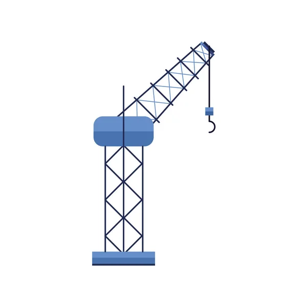 Torre de construcción de grúa icono aislado — Vector de stock