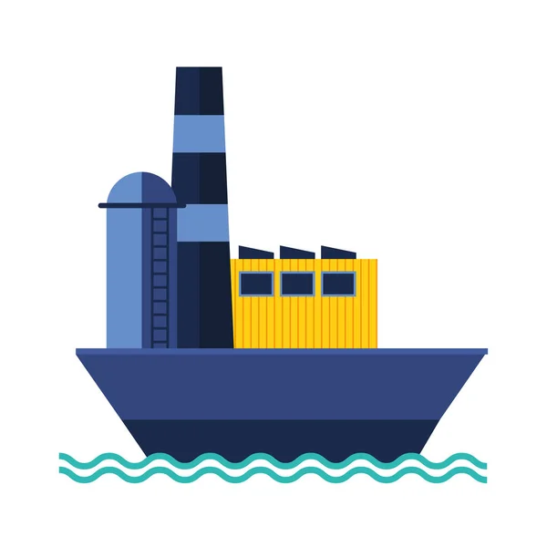 Ship petroleum transport flat style icon — Stock Vector