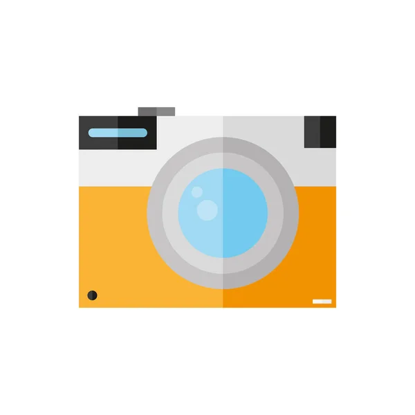 Macchina fotografica dispositivo fotografico icona in stile piatto — Vettoriale Stock