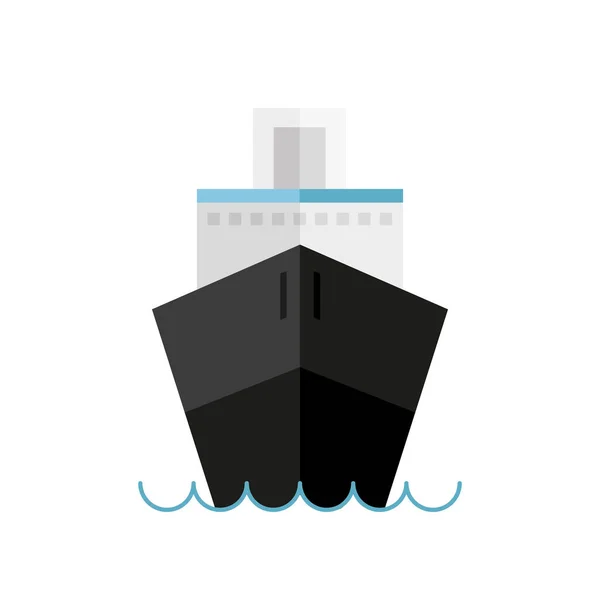 Crucero barco icono de estilo plano — Vector de stock