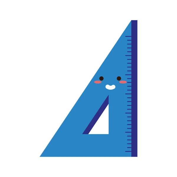 三角规则学校用品卡瓦伊性格 — 图库矢量图片