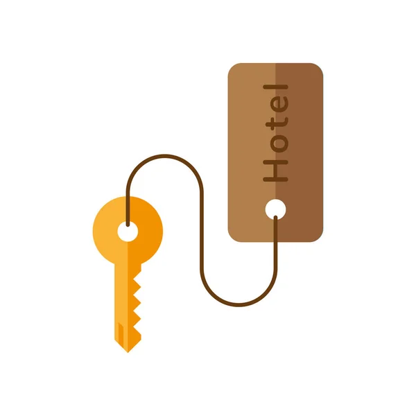 Llave del hotel puerta aislada icono — Vector de stock