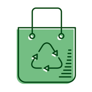 Alış veriş torbası ekoloji satırında okları geri dönüştür ve simgeyi doldur