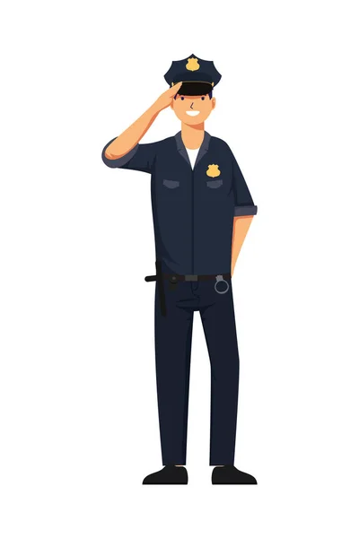 Personaggio avatar professioni uomo di polizia — Vettoriale Stock