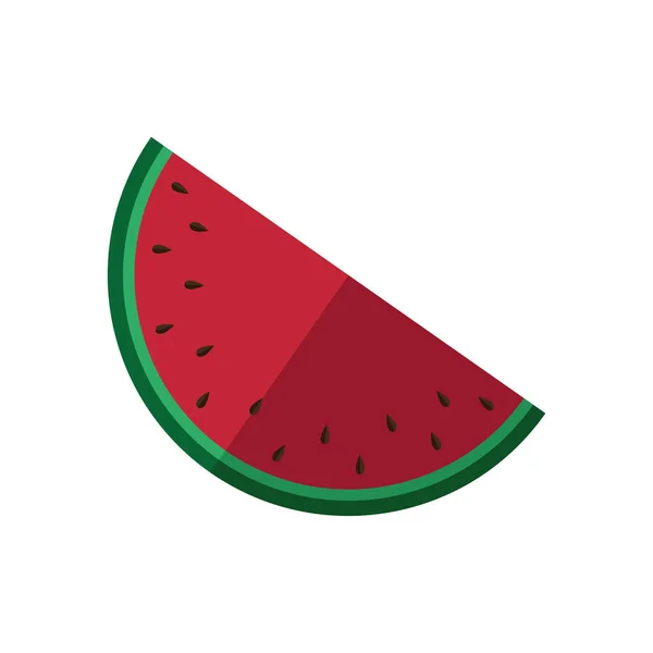 Watermelon half fruit isolated icon — Stock Vector