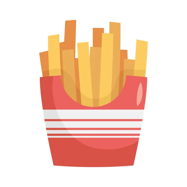 Deliziose patatine fritte icona fast food — Vettoriale Stock