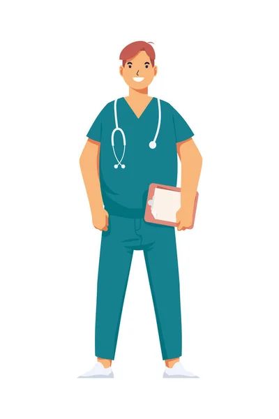 Homme médecin professions avatar caractère — Image vectorielle