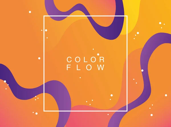 Flujo de color con fondo de marco cuadrado — Vector de stock