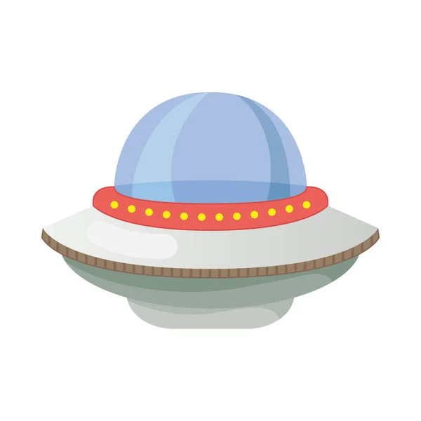 Ufo espacio de vuelo aislado icono de estilo — Vector de stock